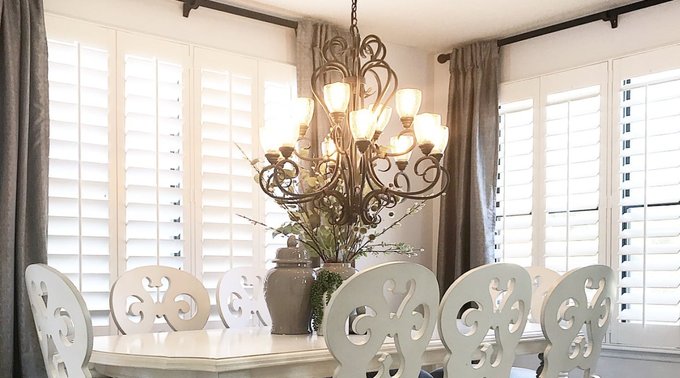 dining room plantation shutters curtains